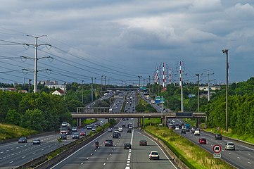 L'autoroute A6 en direction du nord.