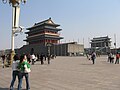 View from Tiananmen Square with the gatehouse (left) and archery tower (right) further south