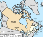 Ruperts land förenades efter försäljningen 1870 med North-Western Territory för att bilda Northwest Territories. Av en liten del bildades dock provinsen Manitoba.