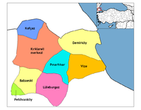Členění provincie na distrikty