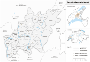 Karte von District du Gros-de-Vaud