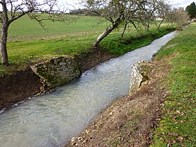 Le ru Simon en bordure de commune : Montbouy à gauche, La Chapelle à droite.