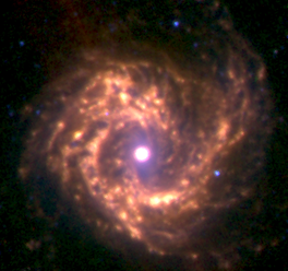 Infrarooi foto van M61 deur die Spitzer-ruimteteleskoop.