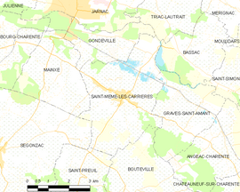 Mapa obce Saint-Même-les-Carrières