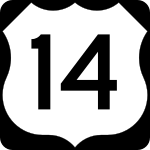 Straßenschild des U.S. Highways 14