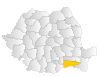 Bản đồ Romania thể hiện huyện Călărași