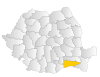 Map of Romania highlighting Călăraşi County