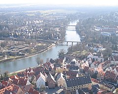 Anvista d'a ciudat d'Ulm dende a torre d'a seu