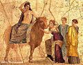 Europa montada en un toro, fresco de Pompeya. Museo Arqueológico Nacional de Nápoles