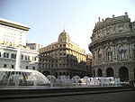 Piazza De Ferrari med fontänen agorà