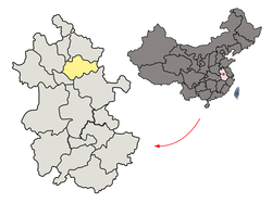 安徽省中の蚌埠市の位置