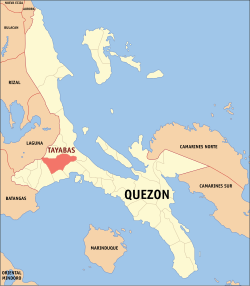 Peta Quezon dengan Tayabas dipaparkan