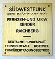 Tafel am SWR- Sendergebäude