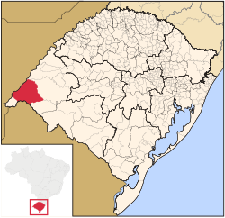 Localização de Uruguaiana no Rio Grande do Sul