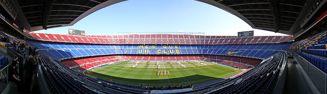 El Camp Nou ye l'estadiu con mayor capacidá de toa Europa.