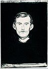 Self-Portrait. 1895. 458 × 314 mm. Munch Museum, Oslo