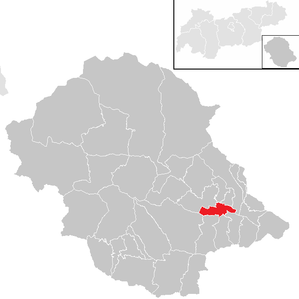 Lage von Lienz im Bezirk Lienz