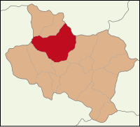 Localização do distrito de Akhisar na província de Manisa