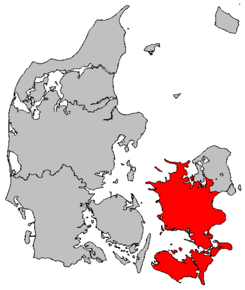 Poziția regiunii Region Sjælland