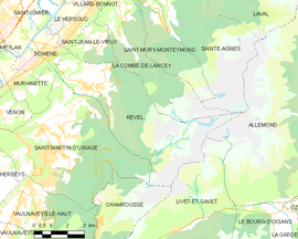 Mapa obce Revel