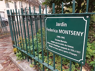 Plaque du jardin.