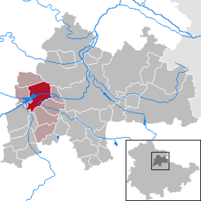 Poziția Straußfurt pe harta districtului Sömmerda