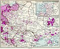 Distribuția etnică a germanilor în Europa Centrală și de Est în 1925 (pe această hartă pot fi remarcate și comunitățile de germani din Regatul României).