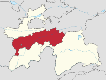ناحیه‌های تابع جمهوری در نقشه تاجیکستان