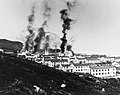 Image 14Buildings burning after the first Japanese attack on Dutch Harbor, June 3, 1942. (from History of Alaska)