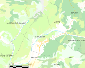 Mapa obce Le Brusquet