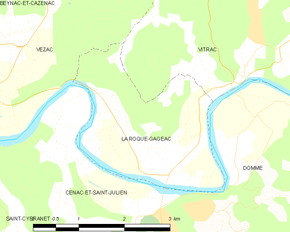 Poziția localității La Roque-Gageac