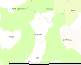 Mapa obce Lugagnan