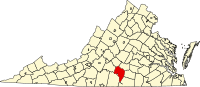 Округ Шарлотт на мапі штату Вірджинія highlighting