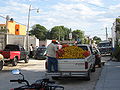 Delivering oranges in Tulum, Mexico