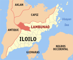 Map of Iloilo with Lambunao highlighted