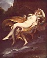 ピエール＝ポール・プリュードン『プシュケーの誘拐』油彩、キャンバス、195 × 157 cm。ルーヴル美術館[86]。