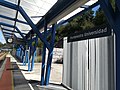 Pontevedra station running in board, clock and platform display