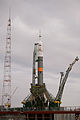 展開直後、発射台のソユーズ