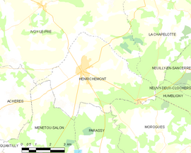 Mapa obce Henrichemont