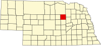 Map of Nebraska highlighting Wheeler County