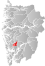 Samnanger markert med rødt på fylkeskartet