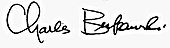 signature de Charles Bukowski