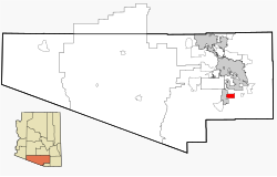 Location in Pima County and the state of Arizona