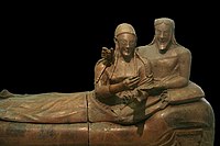 Etruscan "Sarcophagus of the Spouse", tại National Etruscan Museum, c 520 TCN