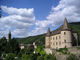 Castle and church of Florac.