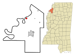 Location of Friars Point, Mississippi