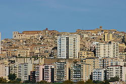 Agrigento as seen from the Temple of Hera (Juno) in the Valley of the Temples.