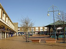 Modern town square with trees and benches