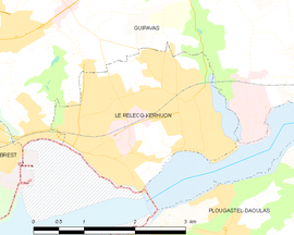 Mapa obce Le Relecq-Kerhuon