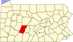 Karte von Cambria County innerhalb von Pennsylvania